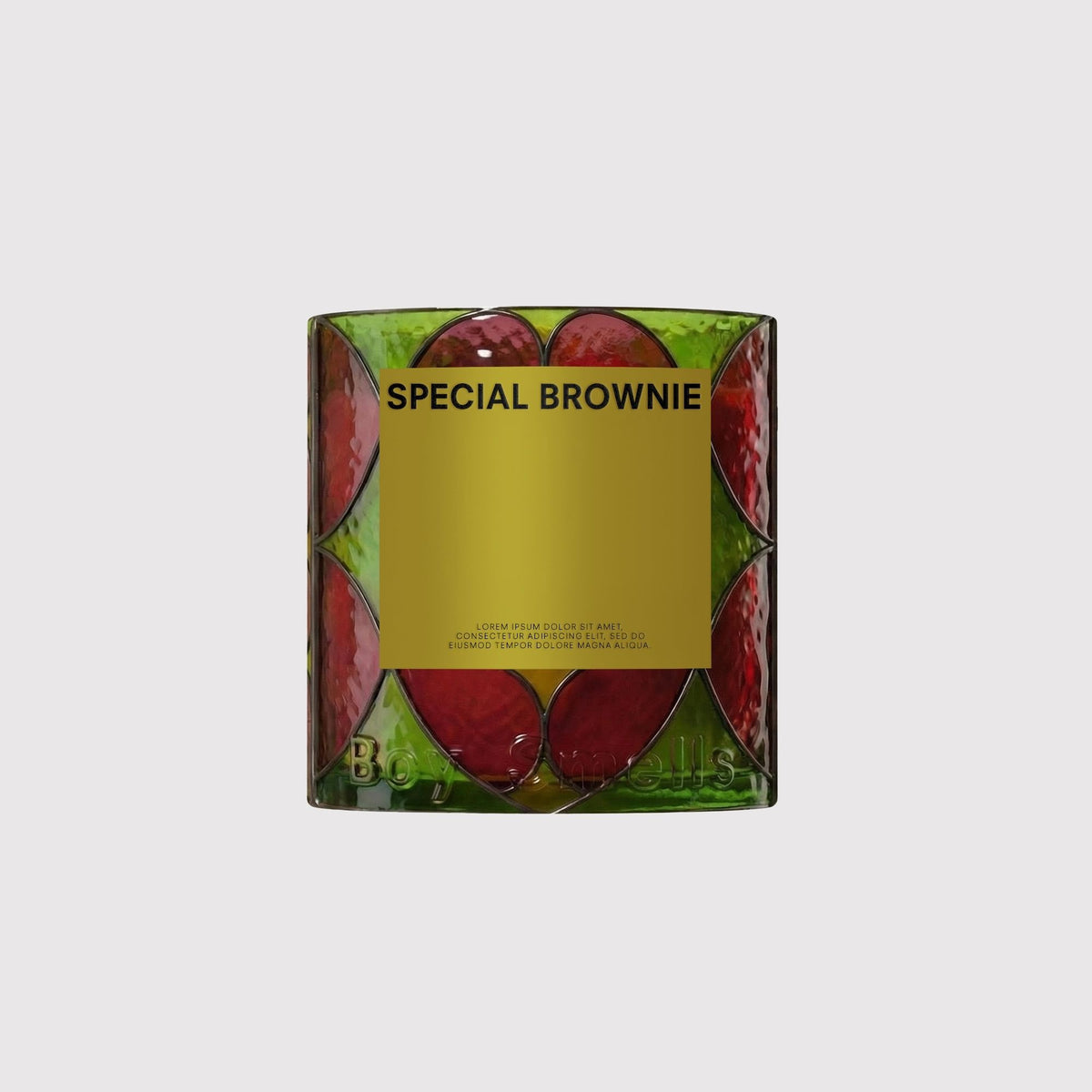 Box of Special Brownie with a yellow label on a light gray background