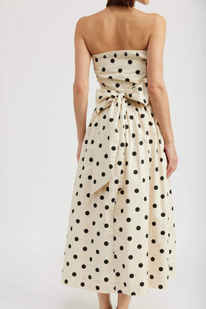 Josephine Maxi Dress - Natural/Black Dot