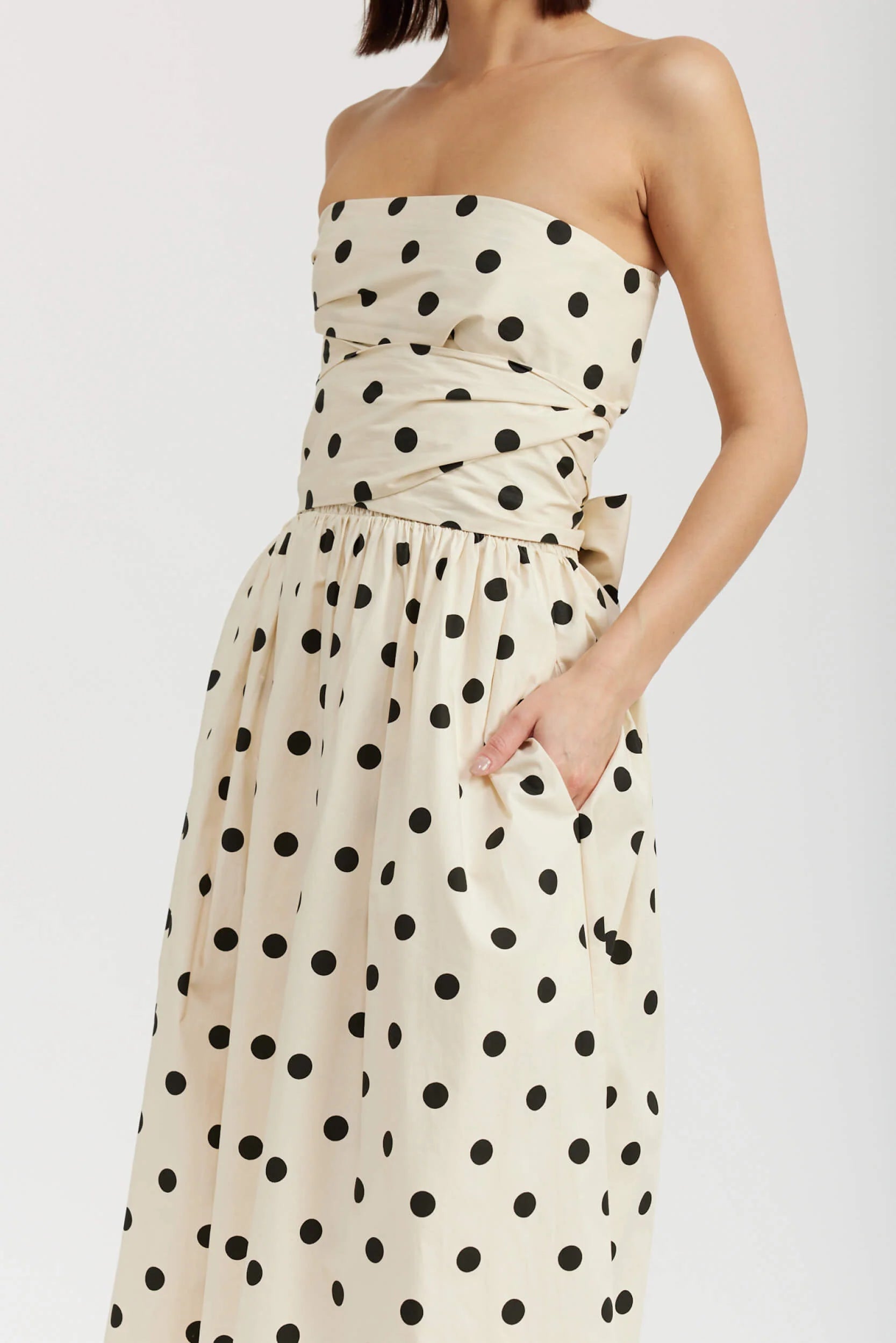 Josephine Maxi Dress - Natural/Black Dot