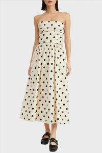 Josephine Maxi Dress - Natural/Black Dot