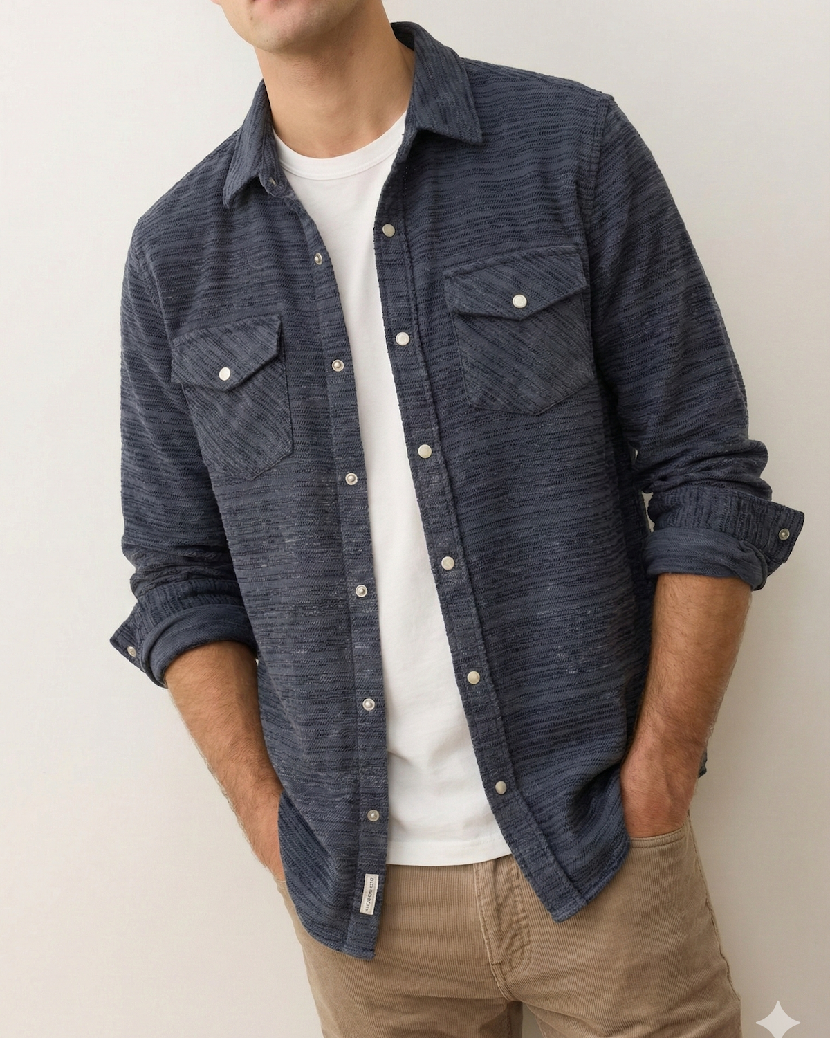 Navy Clark Corduroy Shirt