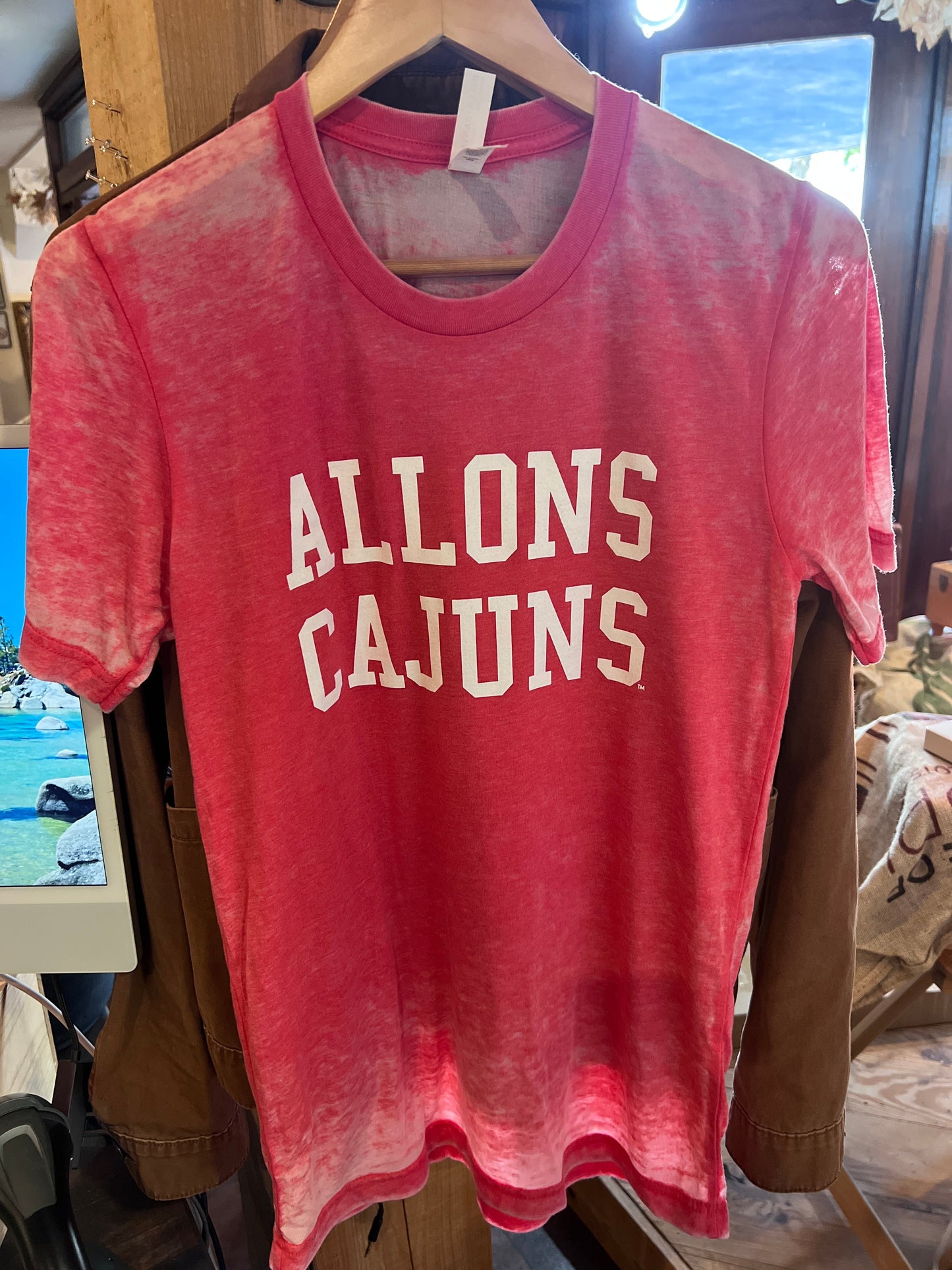 Allons Cajun's Retro Tee - Red/White