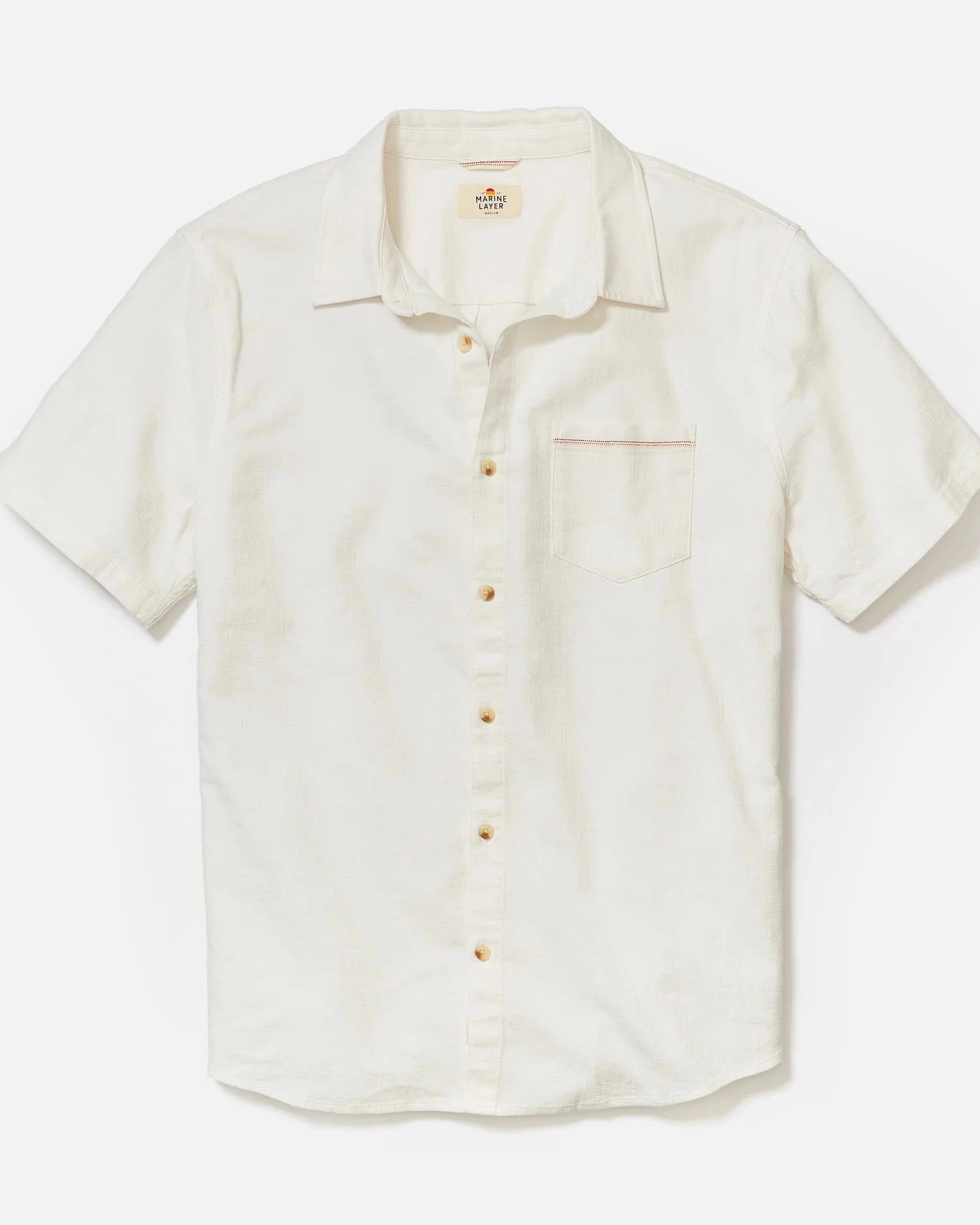 White short-sleeve shirt on a white background