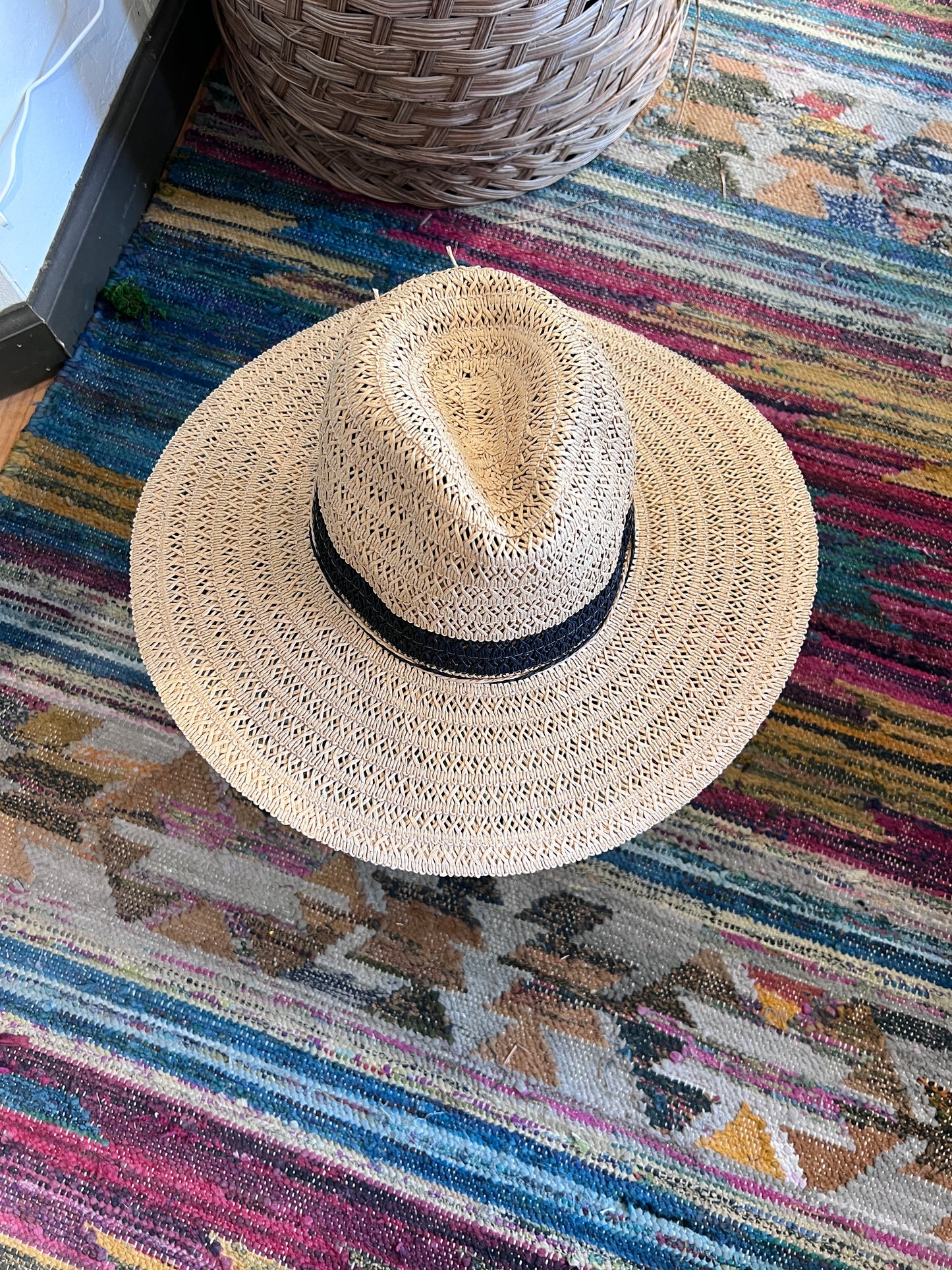 The Bella- Straw Braided Ribbon Strap Sun Hat