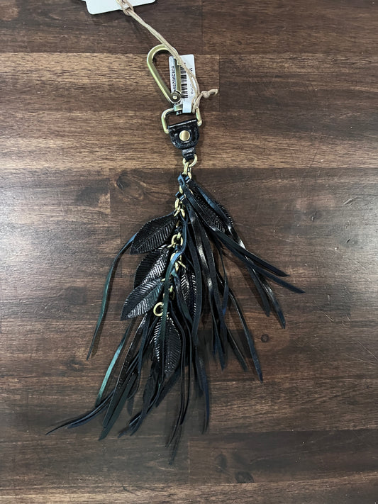 Black fringe & leaves chain accessory add-on/keychain