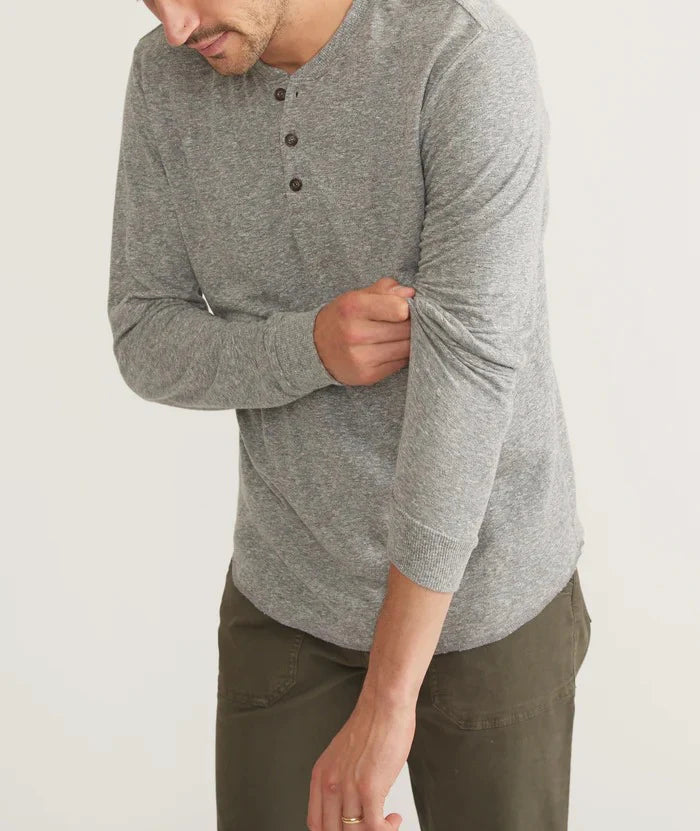 Double Knit Henley - Heather Grey