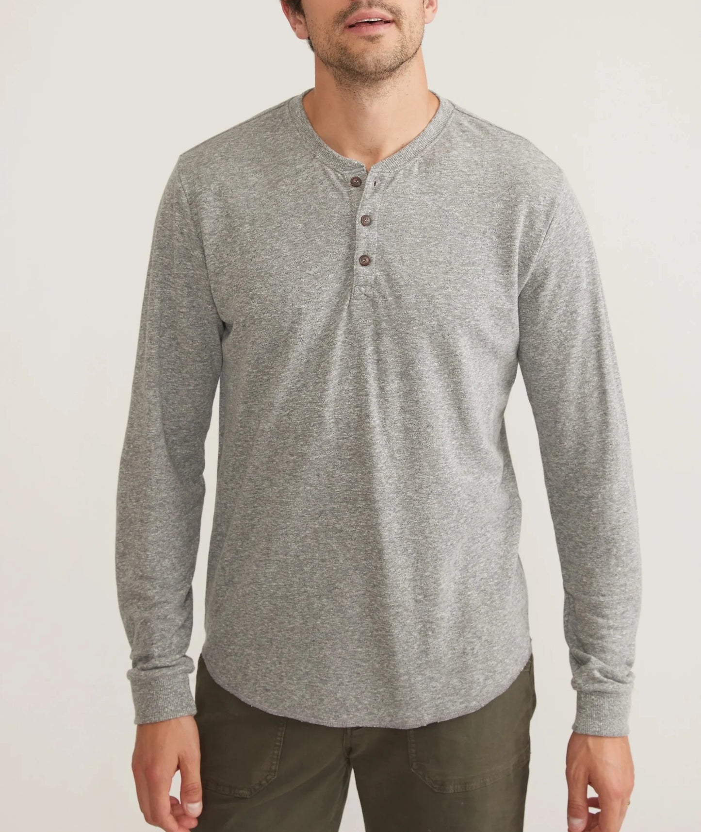 Double Knit Henley - Heather Grey