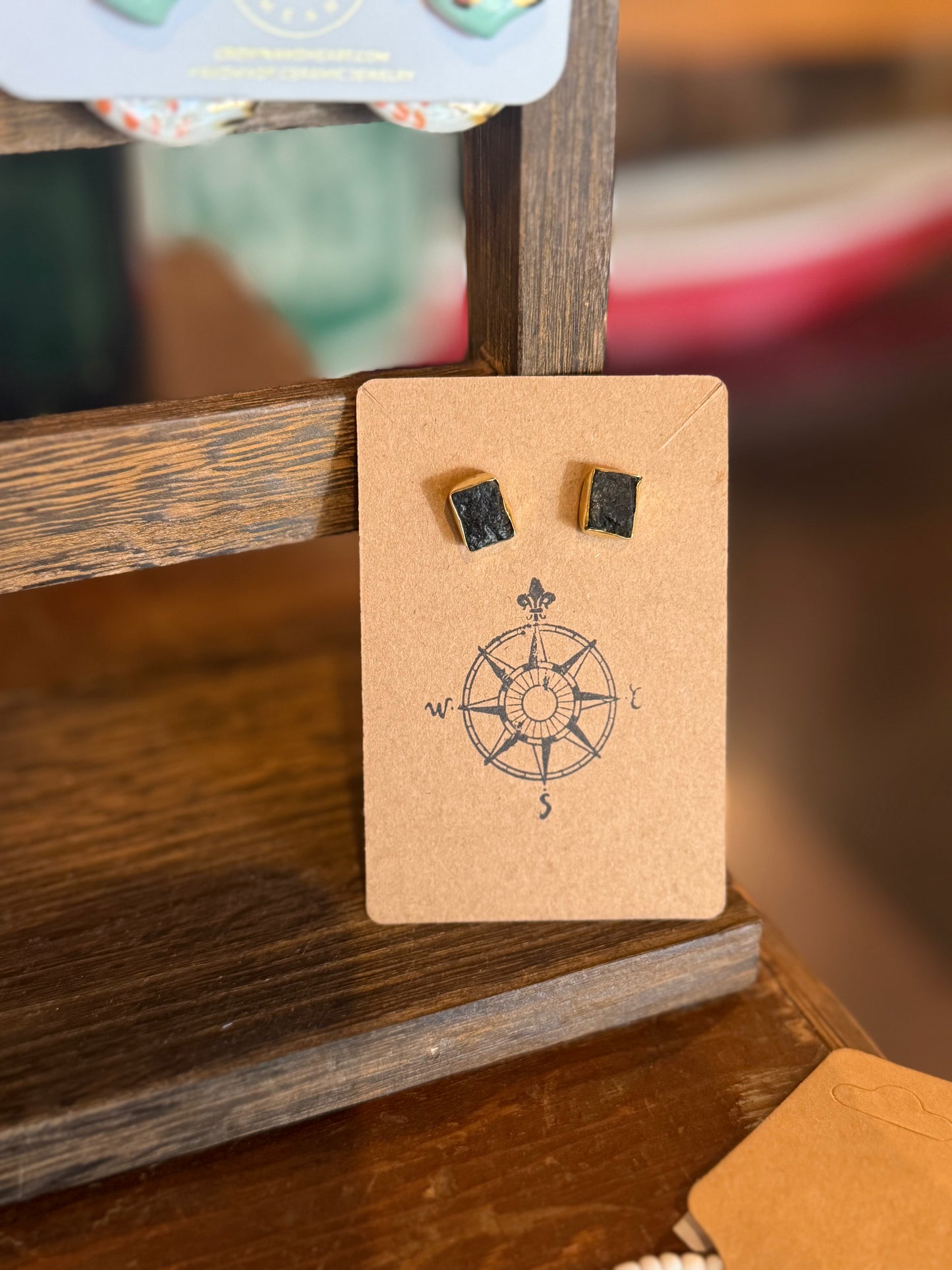 Single Raw Stone Studs