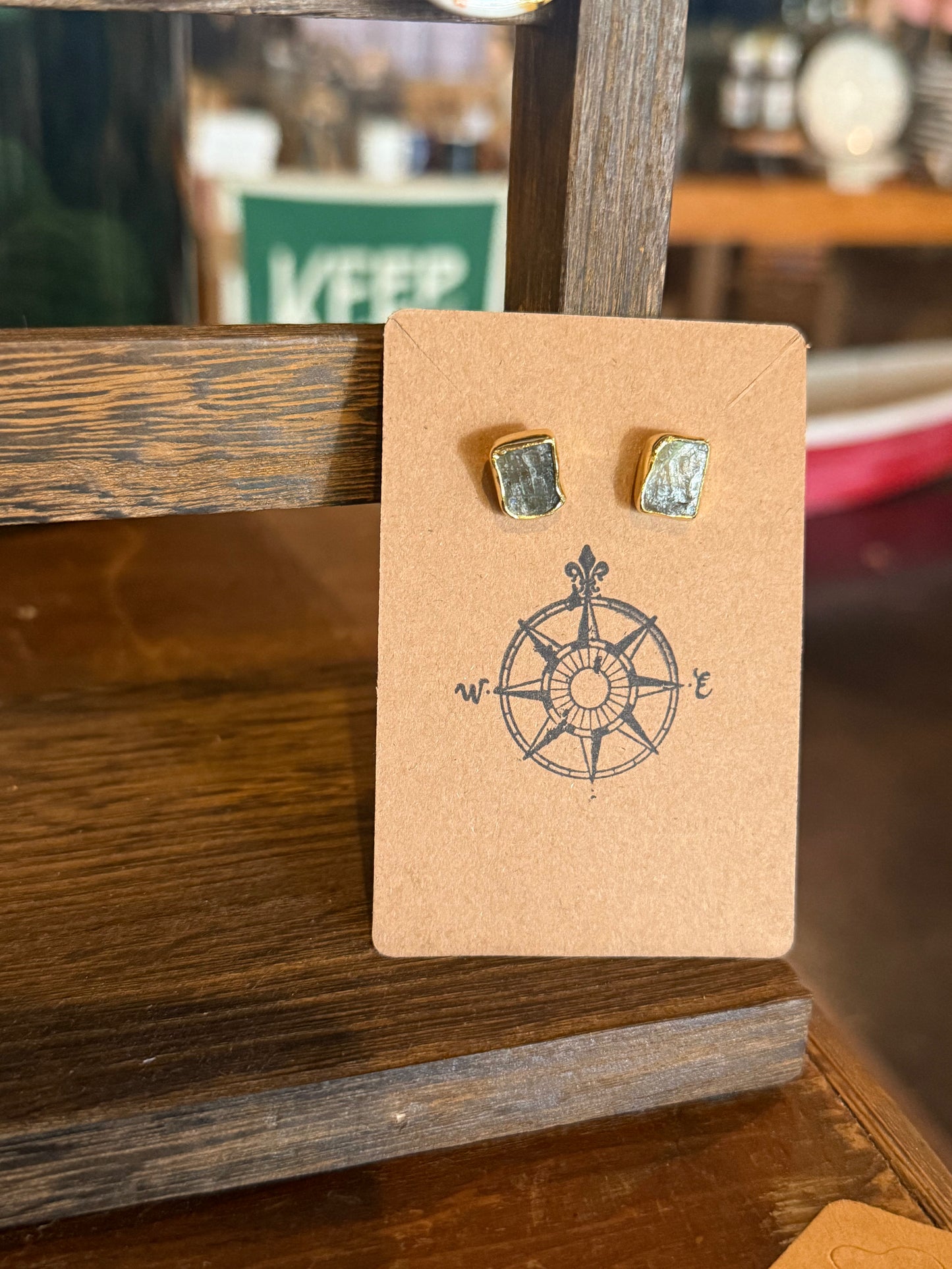 Single Raw Stone Studs