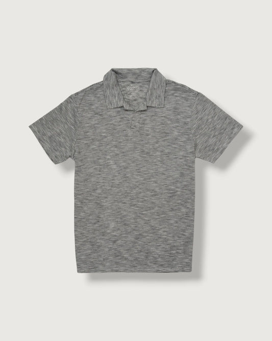Gray polo shirt on a light gray background