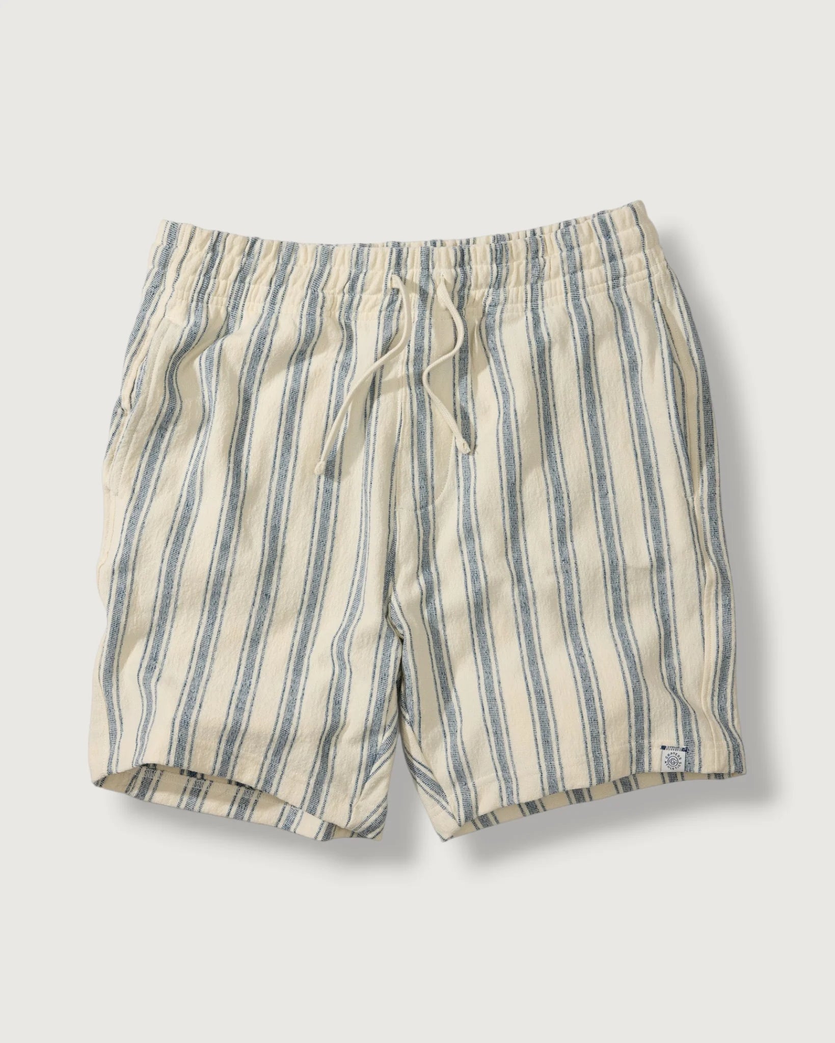 Striped shorts on a light gray background