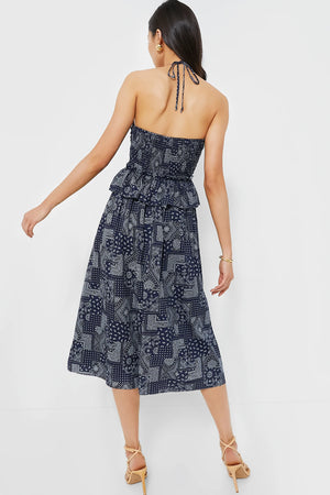 Daytona Midi Dress - Navy/White