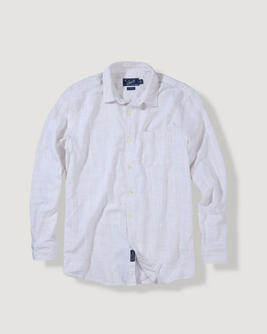 Oatmeal Stripe Riverside Slub Twill Shirt