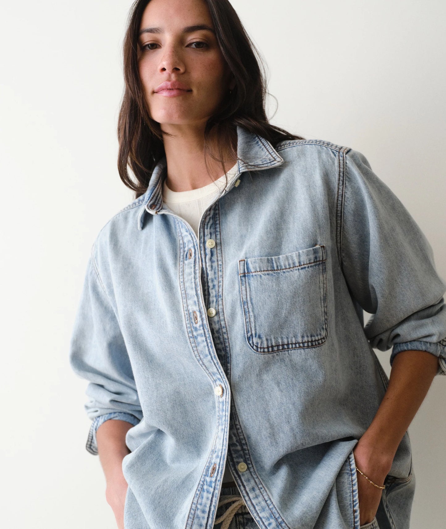 Medium Wash - Jane Relaxed Denim Shirt