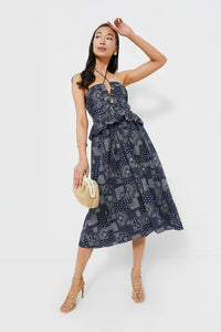 Daytona Midi Dress - Navy/White