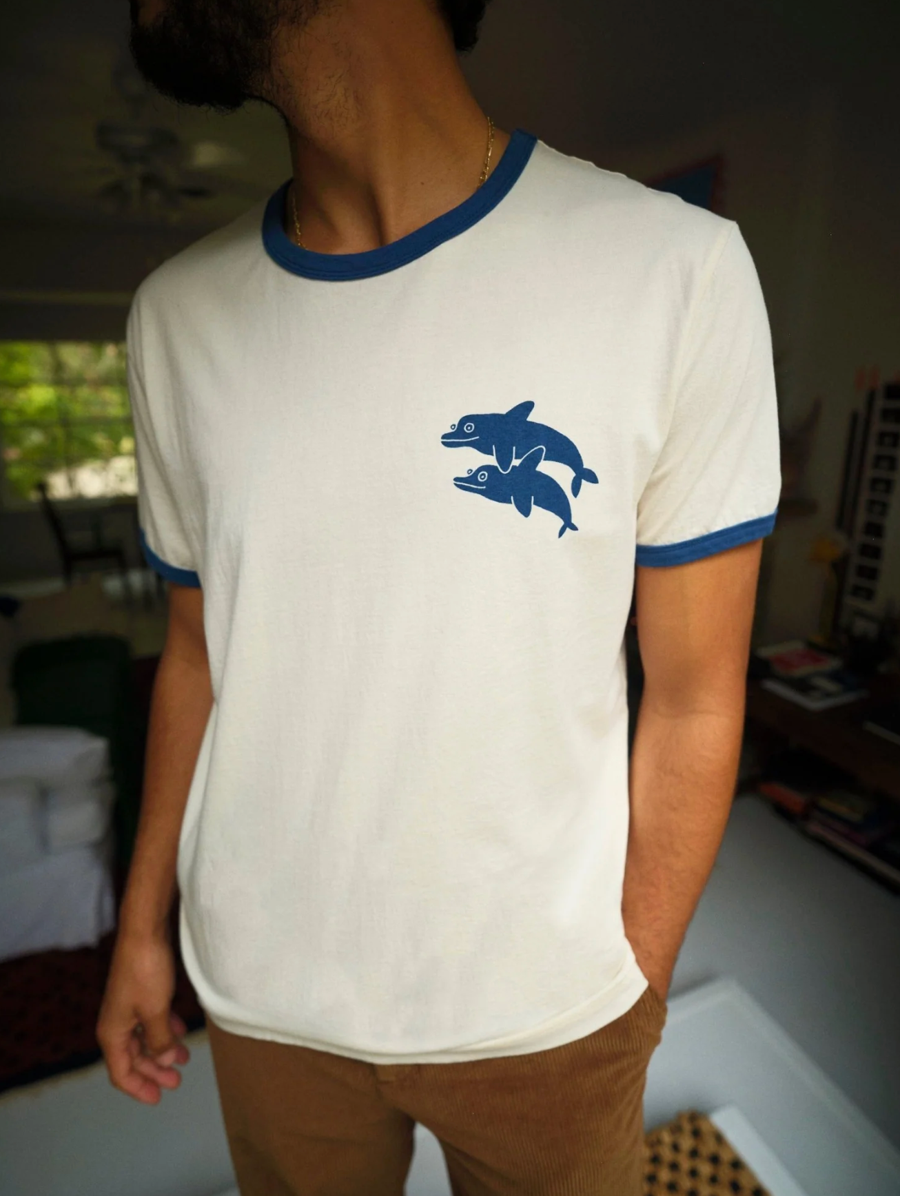 Dolphins Ringer Tee