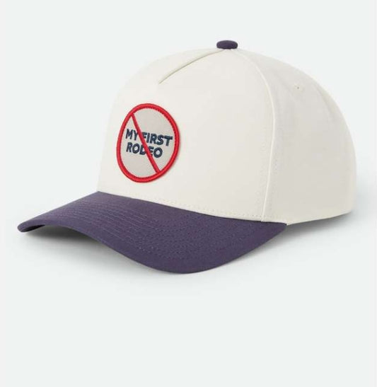 Cap with 'My First Rodeo' logo on a white background