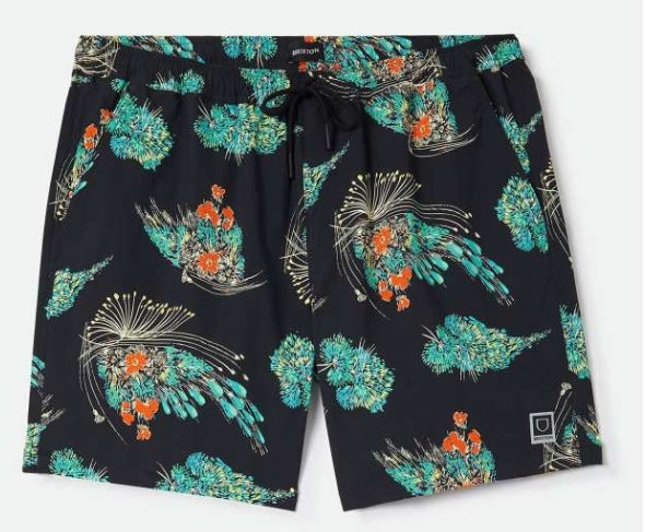 Floral patterned shorts on a white background