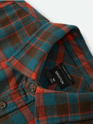 Plaid shirt with a Brixton label on a white background