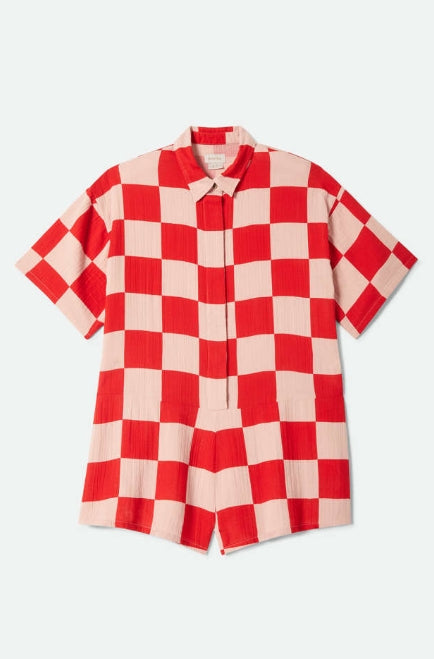 Red and white checkered shirt on a light gray background