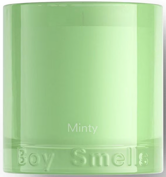 Green container with 'Boy Smells' branding on a white background