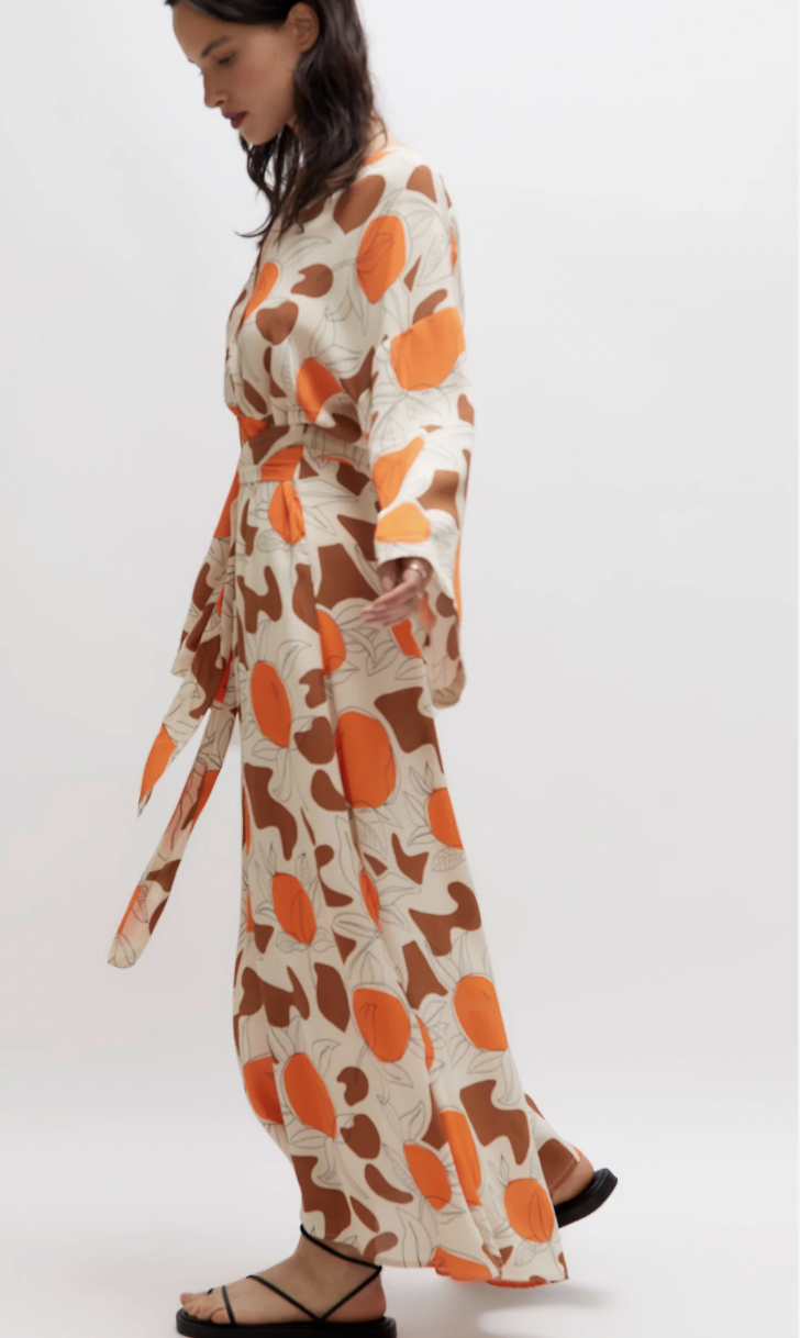 Long Floral Dress - Oranges Café