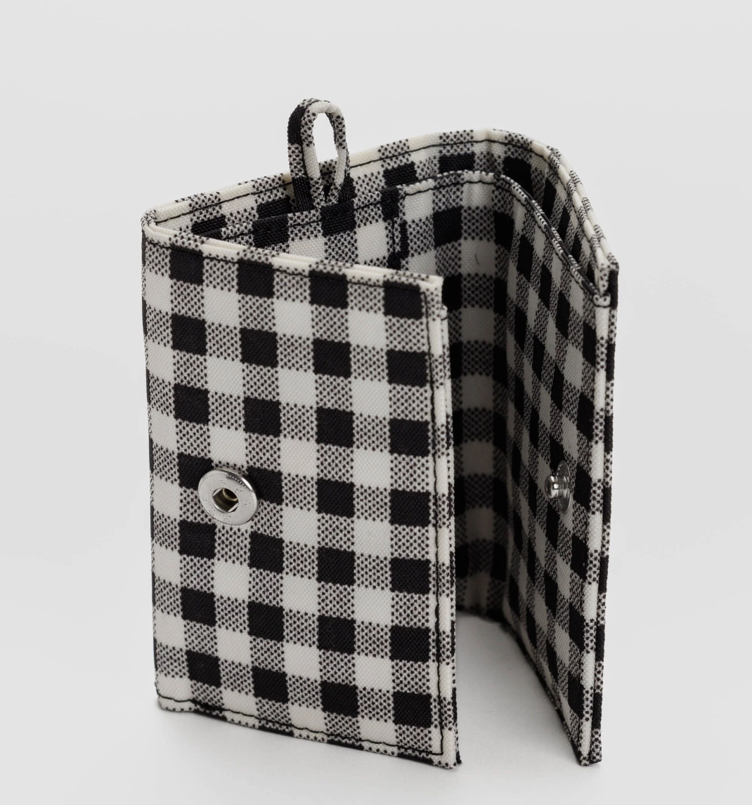 Snap Wallet - Black & White Gingham