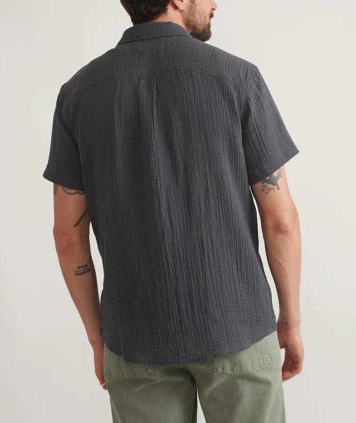 S/S Crinkle Double Cloth Shirt - India Ink