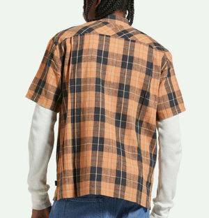 Cru Linen Blend Relaxed Shirt - Black/Rust