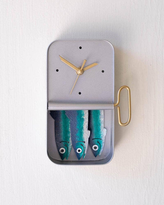 Hand Painted Sardine Wall Clock