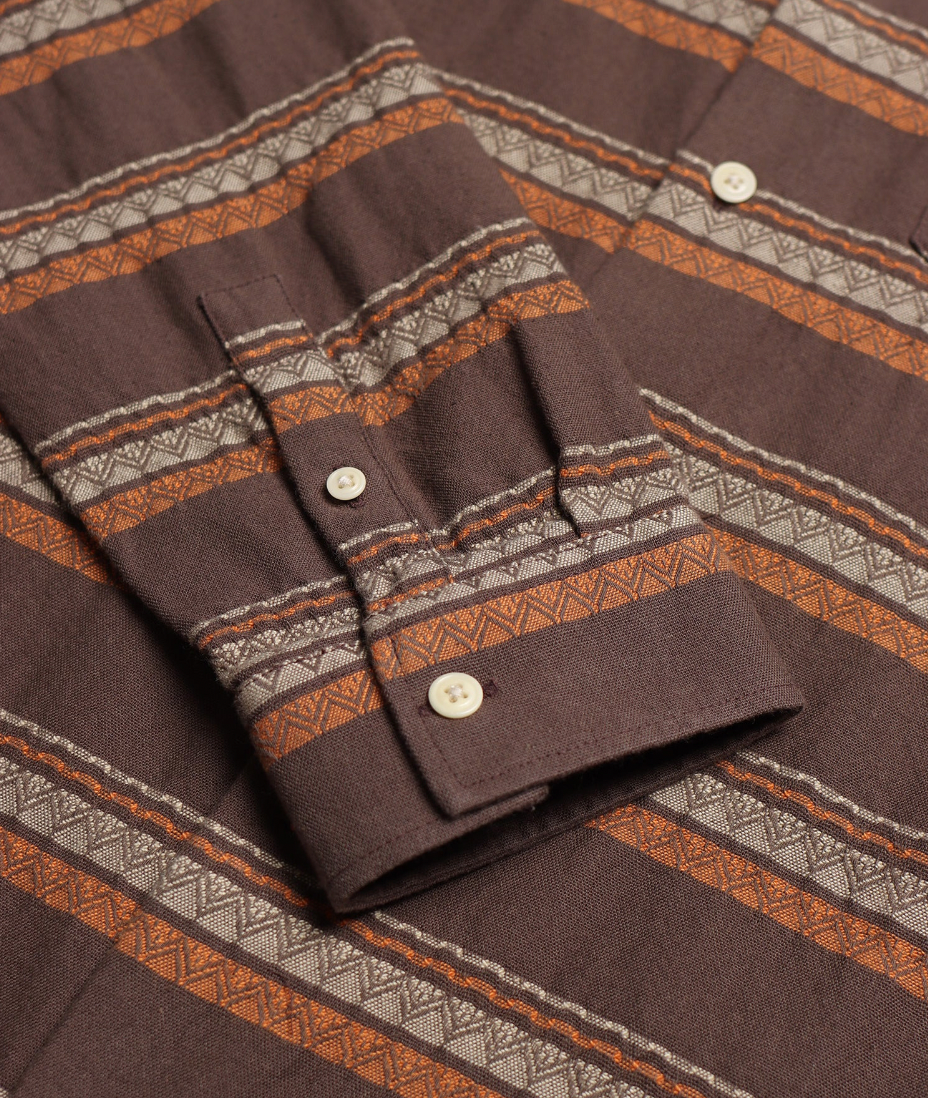 Classic Shirt - Slate Brown Peysa Stripe