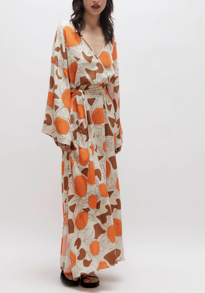 Long Floral Dress - Oranges Café