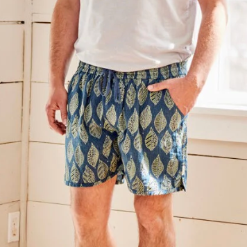 Floating On A River Shorts - Green/Indigo/Black