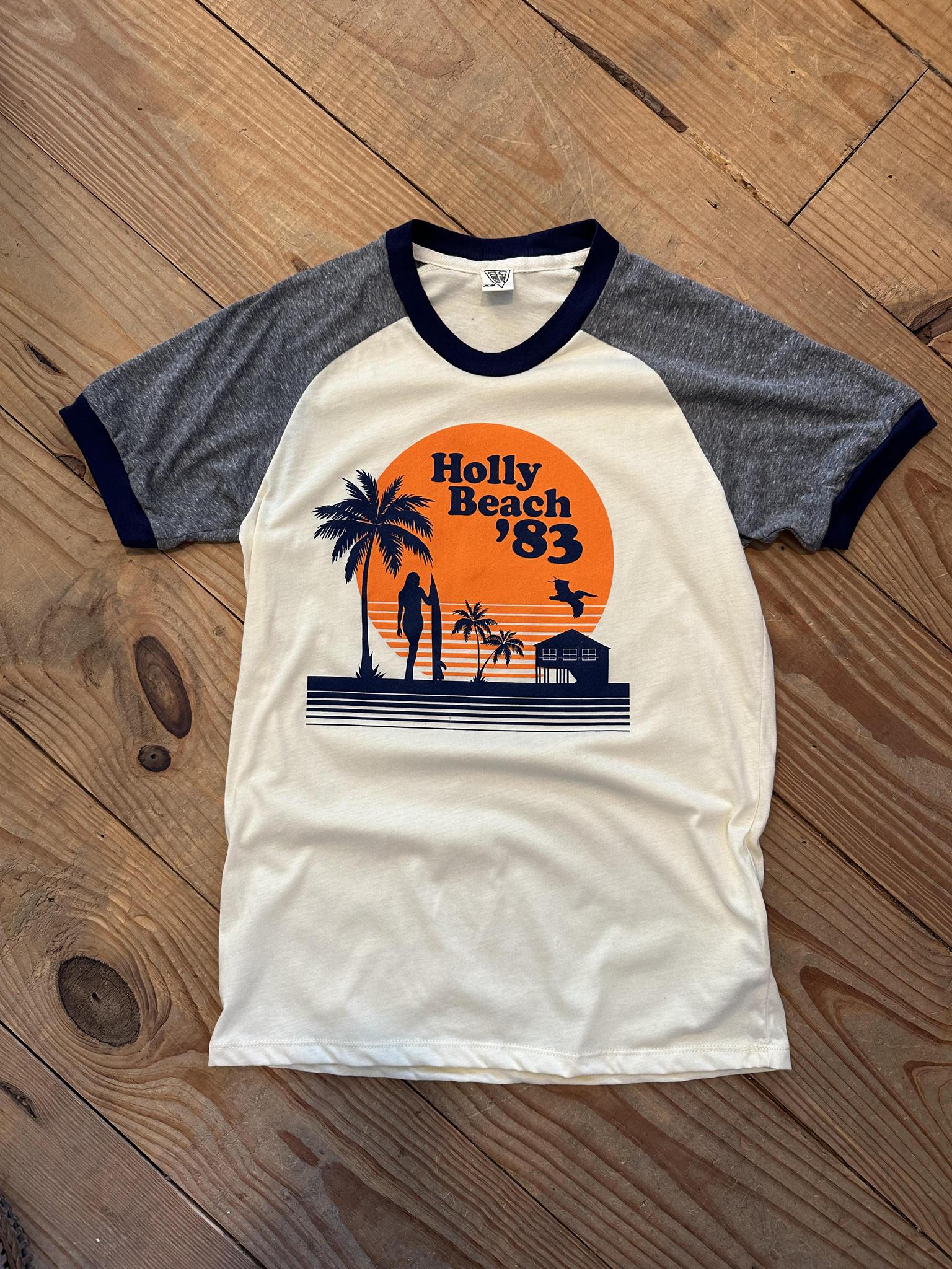 Holly Beach Tee - White/Heather Grey/Navy