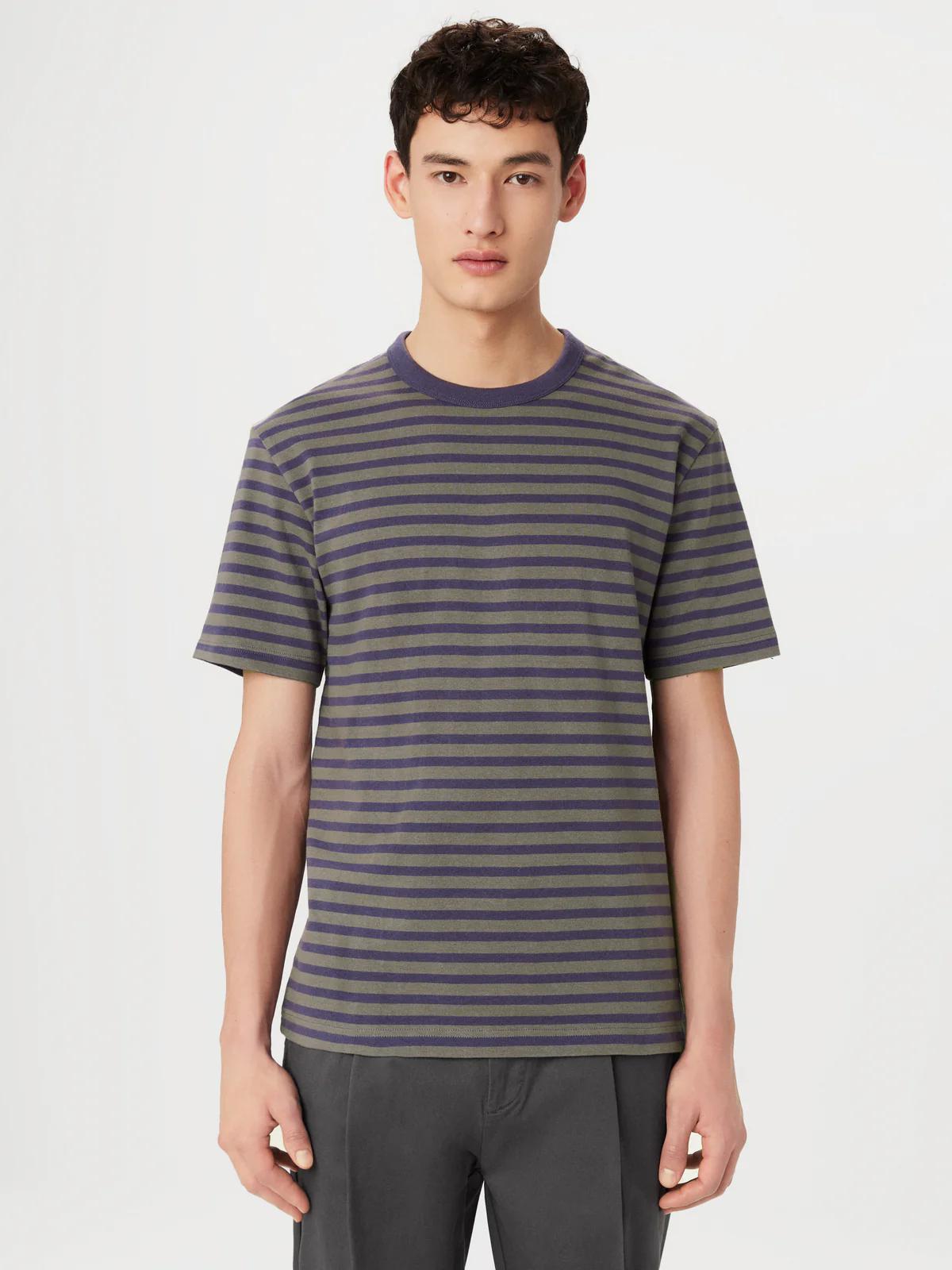 The Relaxed Striped T-Shirt - Boreal Green