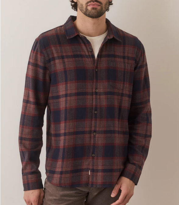 Tahoe Flannel Shirt - Navy/Warm Plaid