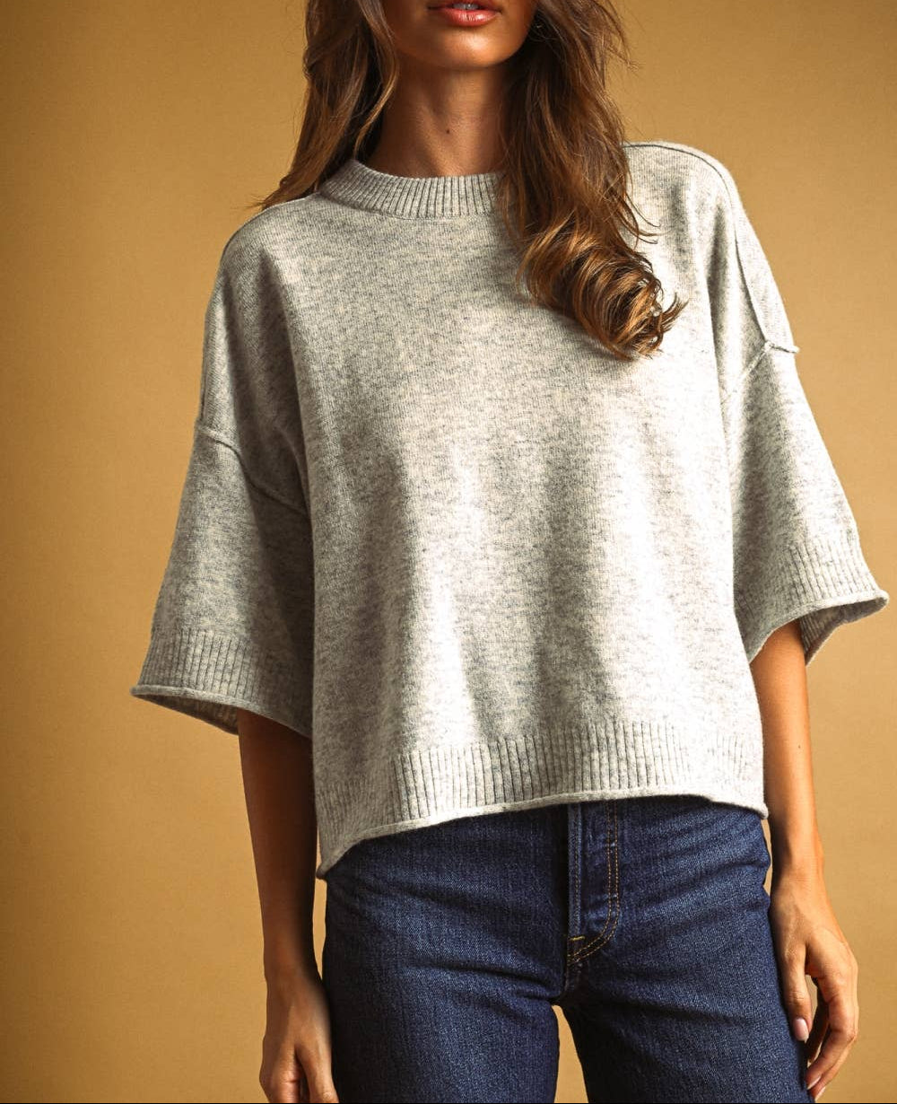 Heather Gray Knit Crop