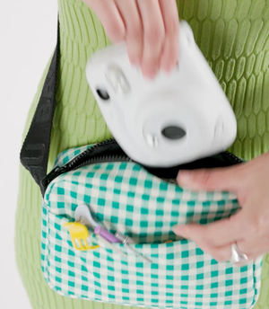 Camera Crossbody - Green Gingham