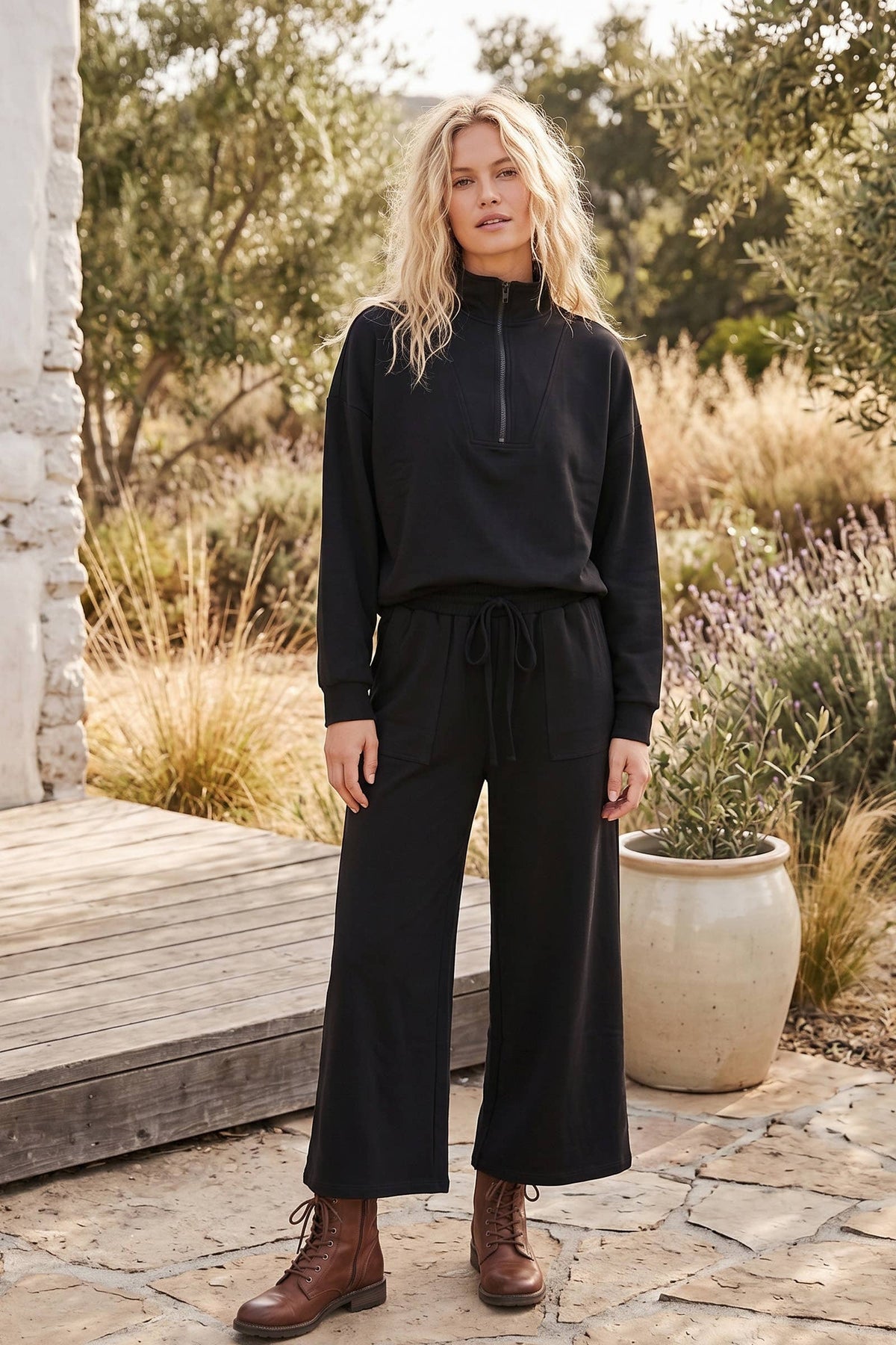 Pullover & Wide Leg Pants Set