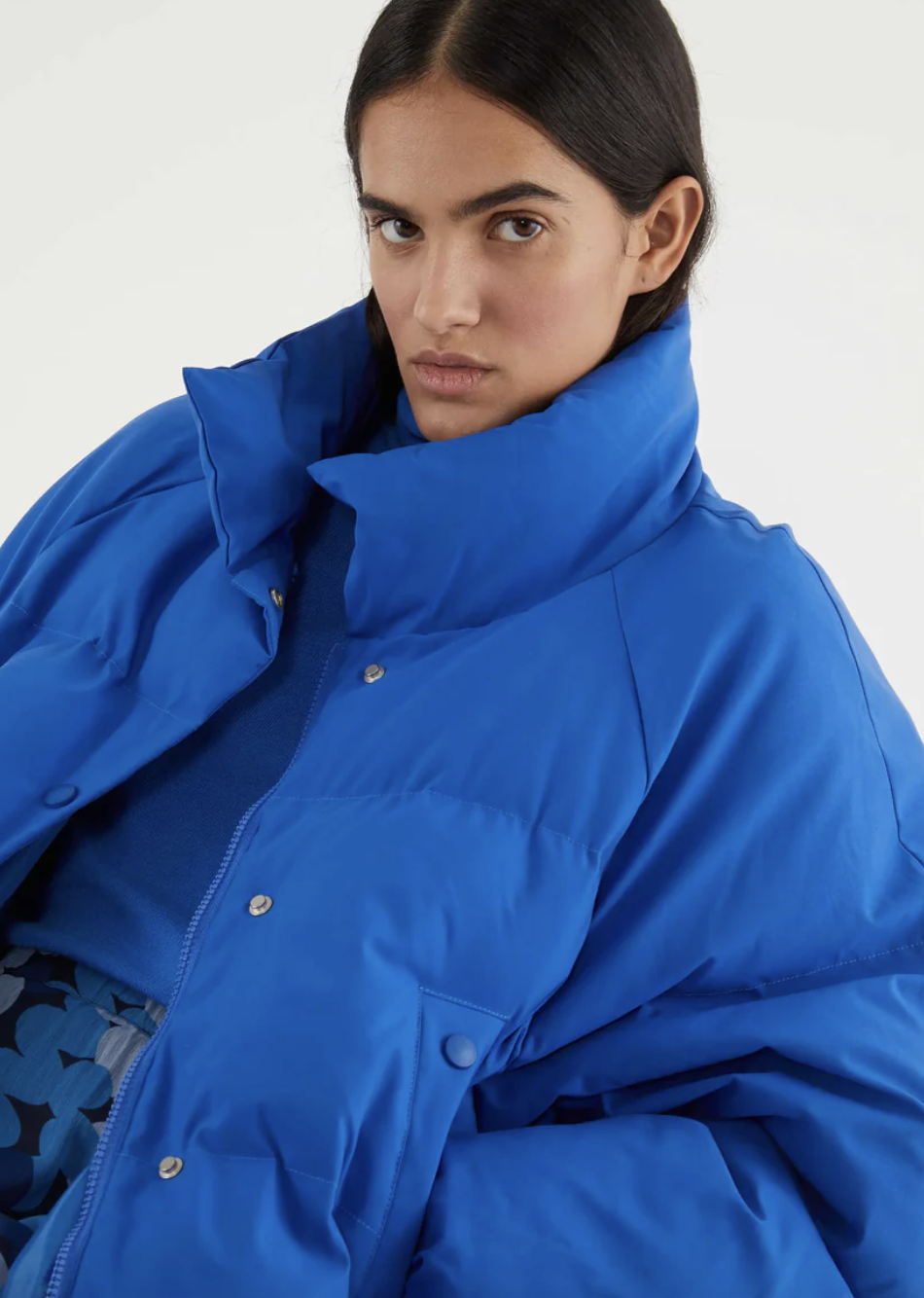 Oversized Down Jacket - Blue
