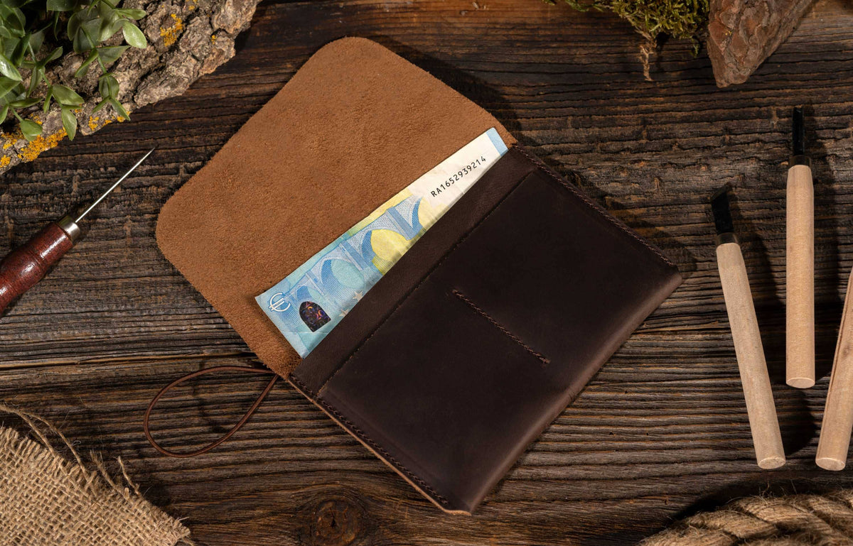 Leather Passport Holder With Strap