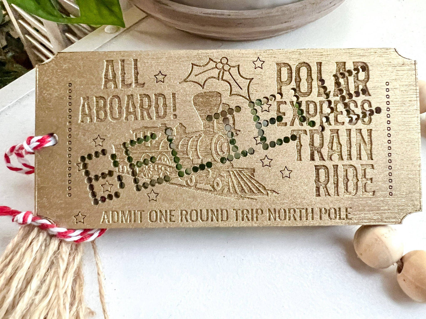 Christmas Train Ticket Christmas Ornament Polar Express
