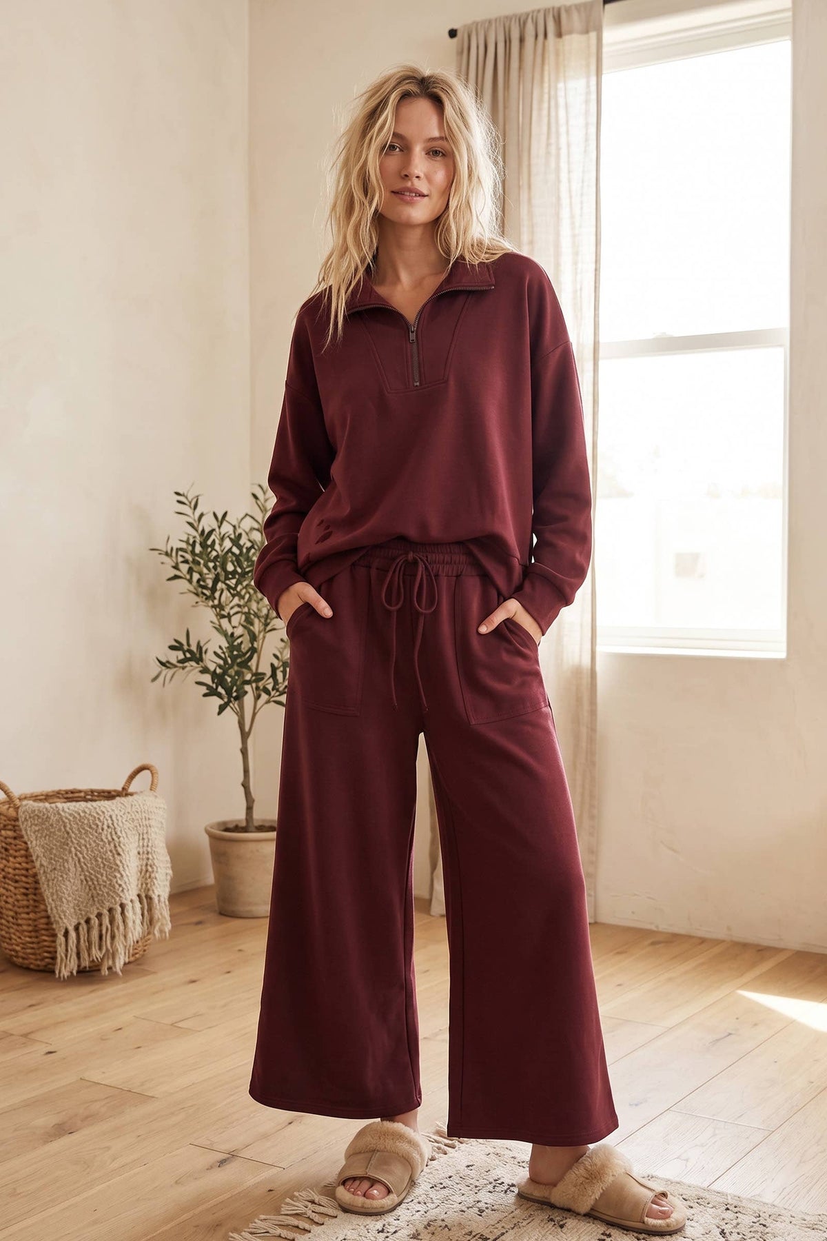 Pullover & Wide Leg Pants Set
