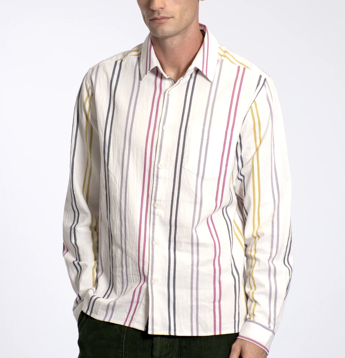 Classic Shirt - White / Multi Murano Stripe