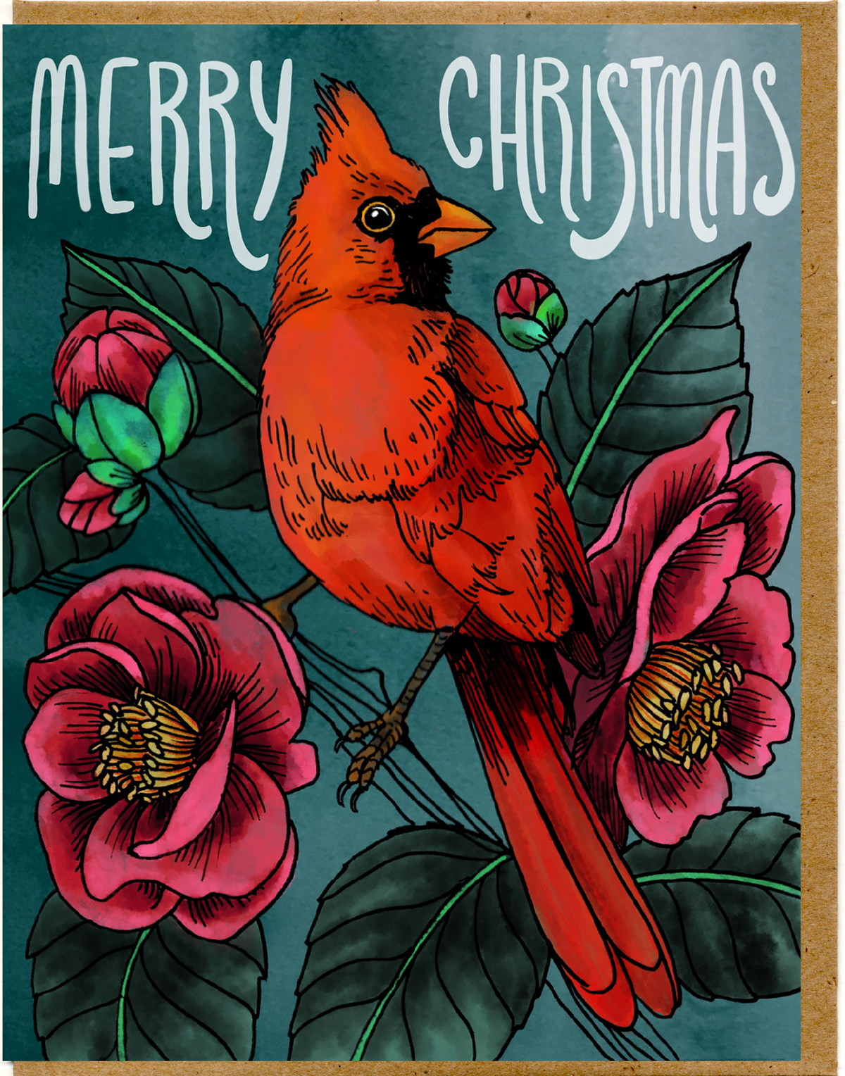 Merry Christmas Cardinal Card