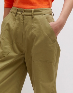 Wide Leg Trouser - Olive Green
