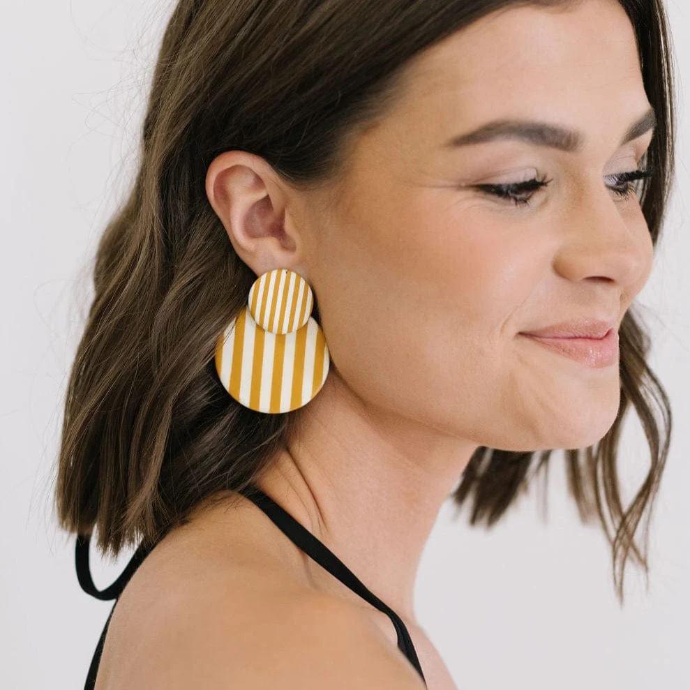 Barton Stripe Circle Earring