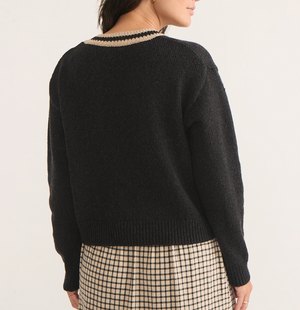 Bella Cropped Sweater - Faded Black