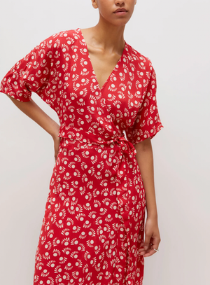 Mars Midi Dress - Red Print