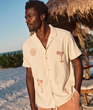Embroidered Resort Shirt - Natural